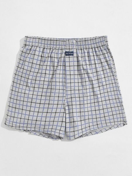 

men grid letter patched boxer brief z1as#, Black;brown