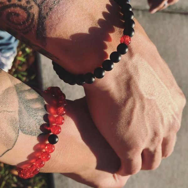 

charm bracelets couple bangles men women jewelry 8mm natural stone beads bracelet femme hombre mujer pulseira gift drop, Golden;silver
