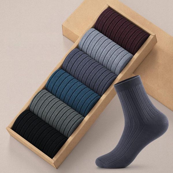 

men's socks 10 pairs of medium spring and summer anti pilling, odor sweat absorbing business solid color, Black