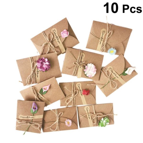 

greeting cards 10pcs vintage kraft paper diy dried flower wish thank you for mom teacher friends familes year christmas g