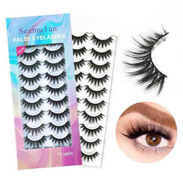 

false eyelashes 10pairs natural fake lashes long makeup 3d mink extension eyelash for beauty