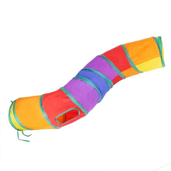 

cat toys 1pc s-shape folding tunnel tent pet polyester kitten