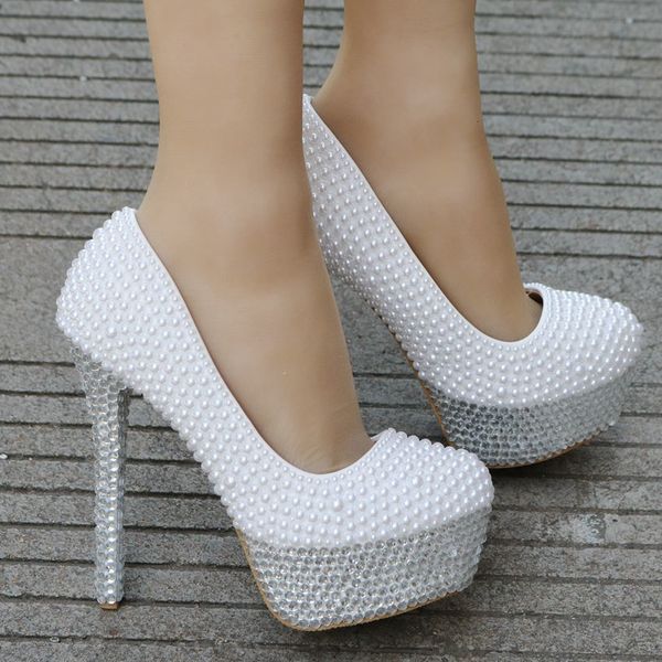 

dress shoes female crystal queen shoe, ultra high wedding shoes with rhinestones plus size 41 1akt, Black