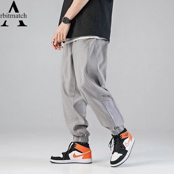 

men's pants autumn sweatpants causal men comfortable jogger trousers letter embroidery ankle banded oversize man cotton, Black