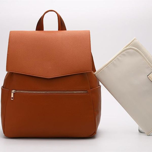 

backpack fast drop pu mommy dad double shoulder multifunctional large capacity baby diaper bag