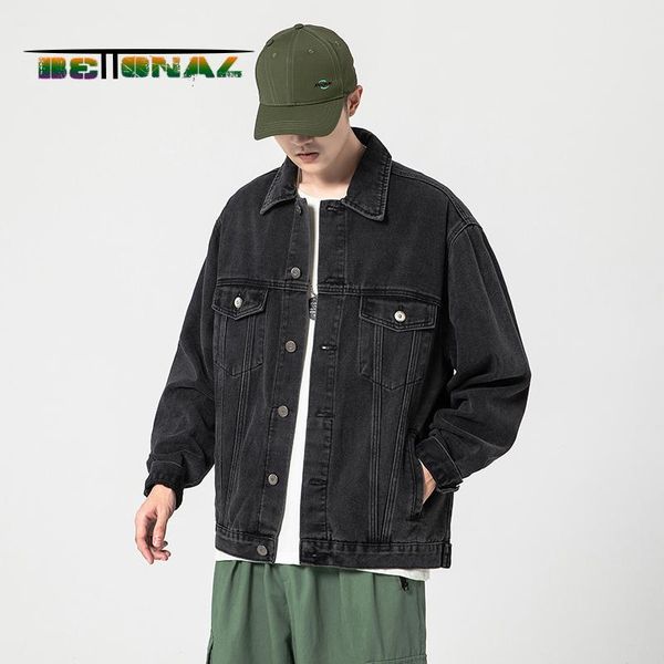 

men's jackets bettonal autumn multiple pockets vintage denim jacket men coats streetwear hip hop youth clothes male clothing korea japa, Black;brown