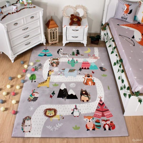 

carpets scandinavian family digital antiallergic easy to clean non slip kids play rugs bedroom