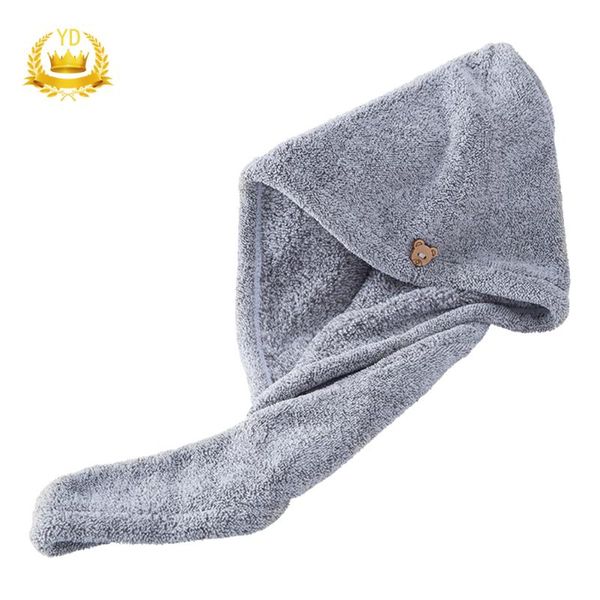 

shower caps hair towel quick dry bath cap loop button head turban hat