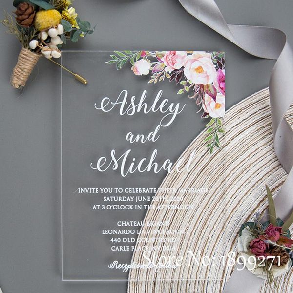 

greeting cards wedding party acrylic invitations card romantic envelope unique