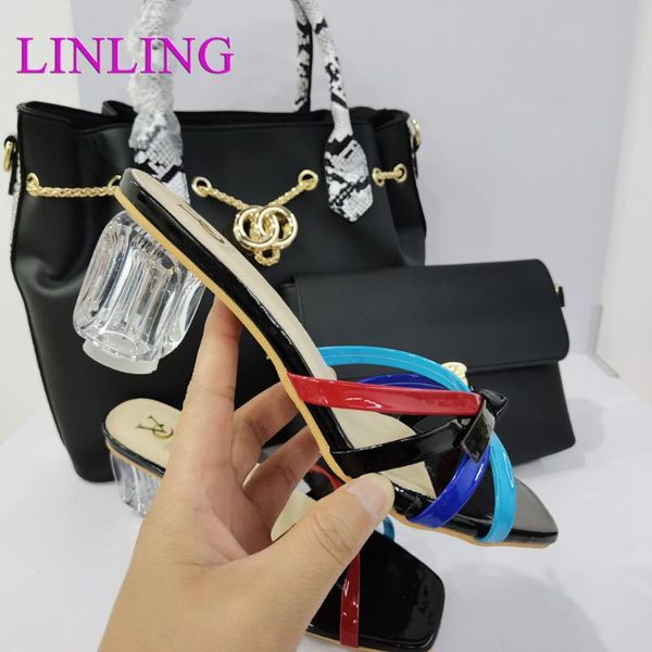 

dress shoes black color italian ladies shoe and bag set for special style nigerian women wedding high quality