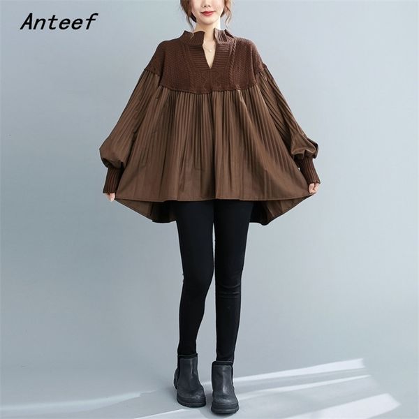 

korean cotton knitted plus size oversized vintage autumn casual loose tee t shirt women t-shirt ladies tshirt clothes 210517, White