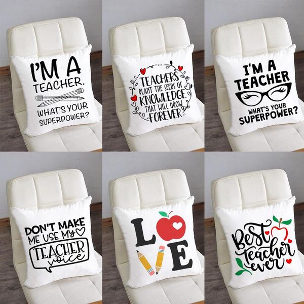 

cushion/decorative pillow i'm a teacher what's your superpower pillowcase decorative chair sofa cushion case bed cover decor offic