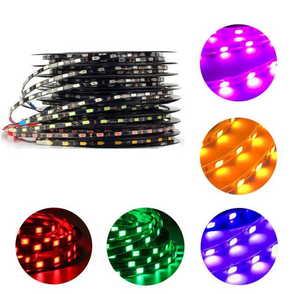 

strip lights 5730 smd flexible fiode tape light black pcb 60leds/m dc12v led ribbon ip67 4.7mm wide strips