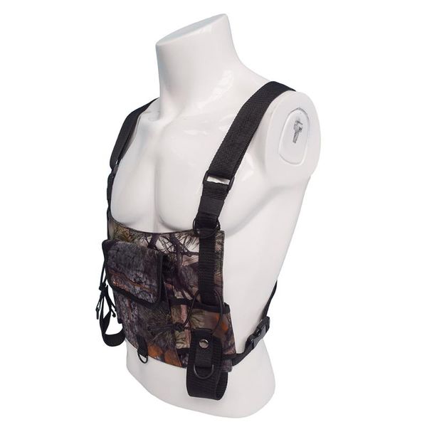 

back support radio harness chest rig bag pouch holster vest for two way walkie talkie zpt5, Black;blue