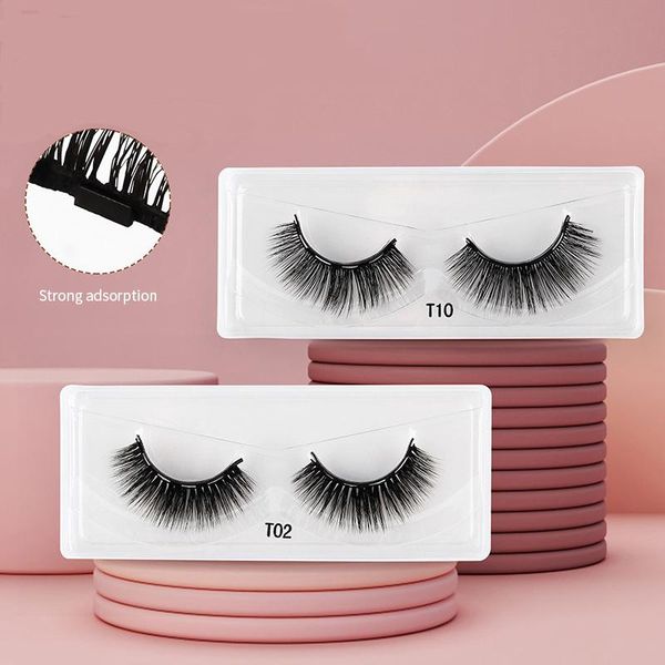 

false eyelashes mink hair lashes magnetic liquid eyeliner set naturally thick a pair of self-adhesive glue-free