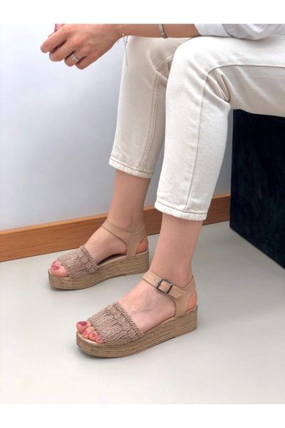 

sandals carmella nude color women 's wedges shoes, Black