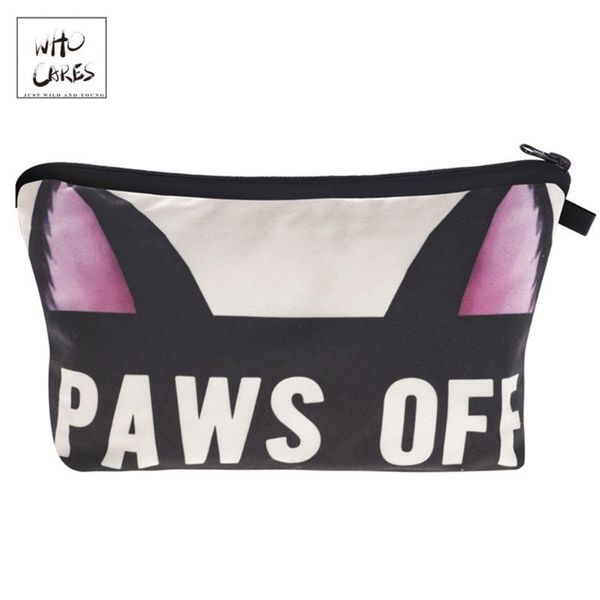 

who cares fashion cosmetic bag for women 3d printing makeup female travel organizer toiletry kit bags & cases