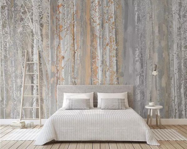 

wallpapers papel de parede nordic style woods oil painting 3d wallpaper,living room tv wall bedroom restaurant cafe bar custom mural