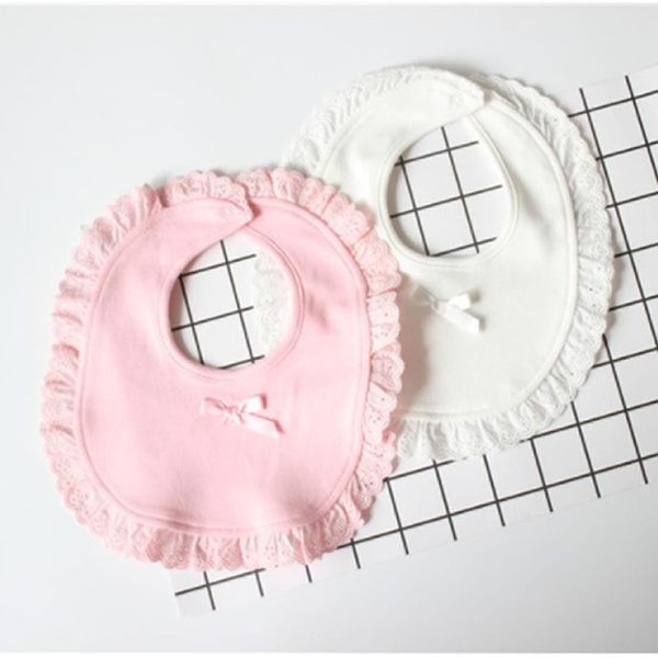

bibs & burp cloths baby saliva towel bib princess lace girl triangle bow cloth cotton toddler