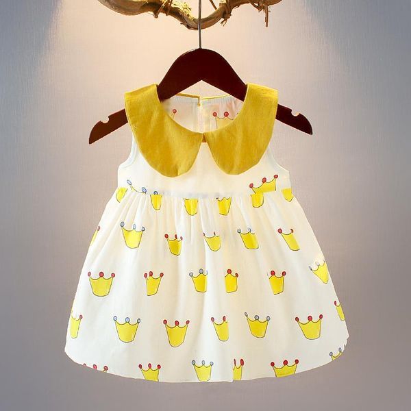 

girl's dresses korean summer baby dress girls lovely infantile cotton children's clothes flower style kids clothing princess, Red;yellow