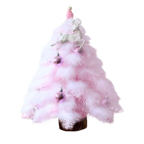 

christmas decorations pink tree gift 45cm bare pvc environmentally friendly comfortable texture home decor mini deskornaments