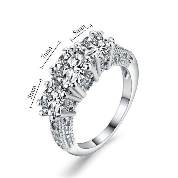 

wedding rings women romantic plated silver for female cubic zirconia ladies precious stone engagement bands ring sp053, Slivery;golden