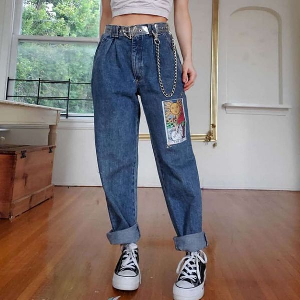 

sales print thin pants, Blue