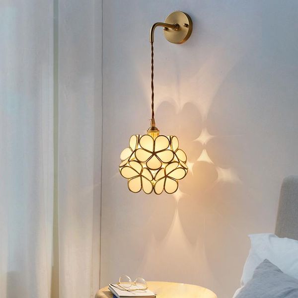 

pendant lamps copper wall lamp nordic ins girl heart room bedroom bedside lighting net red light luxury aisle living