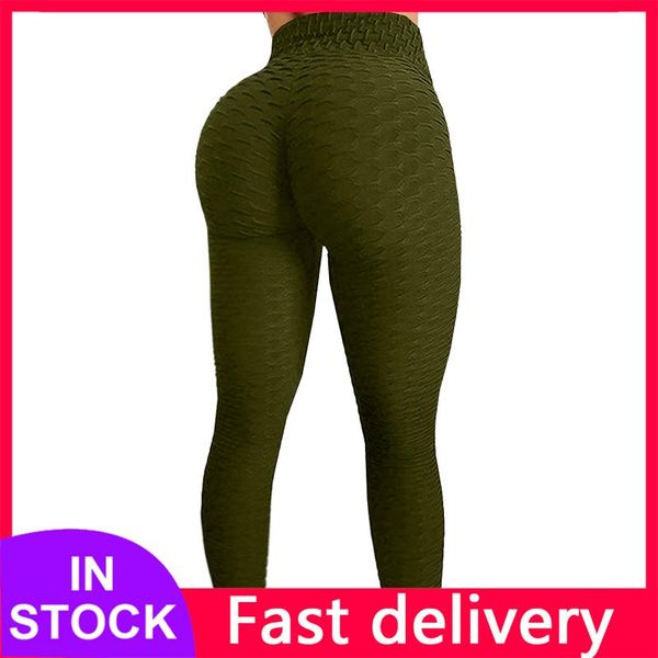 

4# women's leggings bubble hip lifting exercise fitness pants running workout high waist yoga women quick-drying, Black