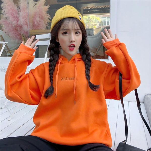 

women's hoodies & sweatshirts mr. cartoon 2021 women pullover thick loose female casual students tracksuits sportswear bf coat h, Black