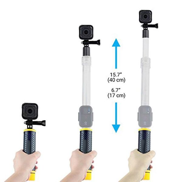 

selfie monopods stick detachable retractable underwater diving transparent water sports shooting floating extension for hero