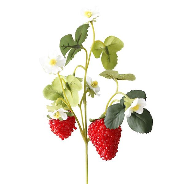 

decorative flowers & wreaths artificial fruit paddle strawberry flower 4 small strawberries po props home decoration 10 sticks wedding