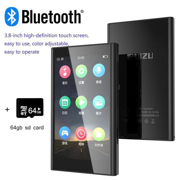 

& mp4 players ruizu bluetooth mp3 music player 32gb portable full touch screen built-in speaker hifi lossless fm radio reading