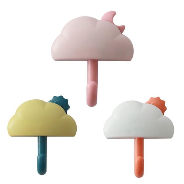 

cute cloud shape wall hook self-adhesive clothes hooks kids room decorative key hanging hanger kitchen bathroom storage # & rails