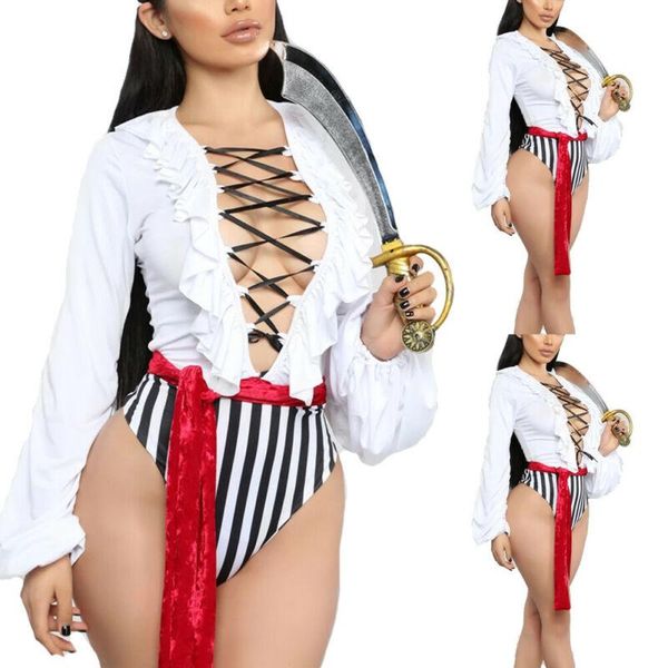 

women autumn deep v-neck long sleeve belted bodysuit jumper bodycon bandage lace-up hollow out criss-cross short jumpsuit women's jumps, Black;white