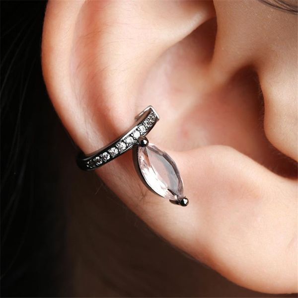 

clip-on & screw back molinuo fashion ear clip delicate leaf shape small pendant charm ladies temperament earrings, Silver