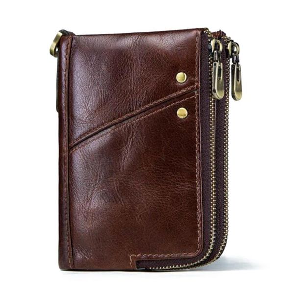 

wallets men's wallet pu leather business holder vertical zipper purse money bag blocking man coin, Red;black