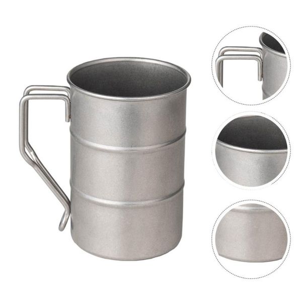 

mugs 1pc stainless steel cups camping water outdoor beer mug with handle