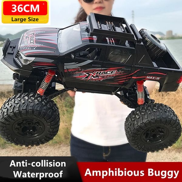 

high speed 4wd 2.4ghz remote control rc racing car drift vehical waterproof water & land driving car toy big size 3pcs battery