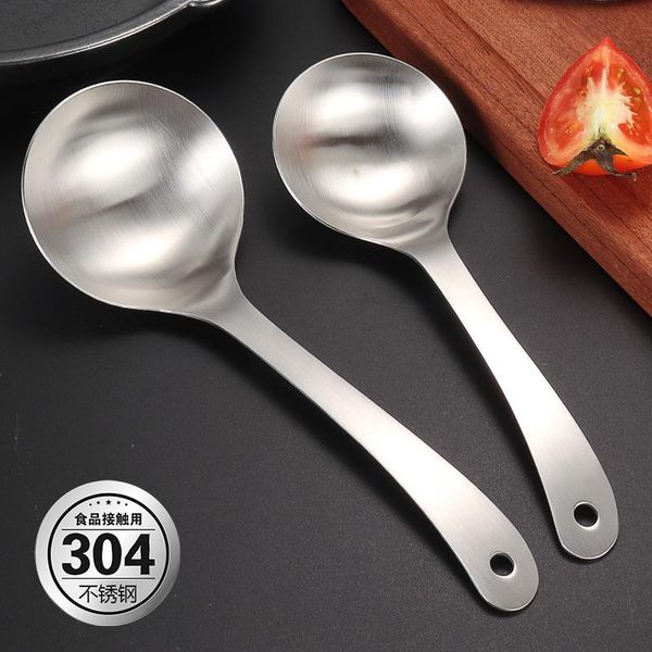 

spoons 304 stainless steel soup spoon for home cooking noodle shop special deepened round large size