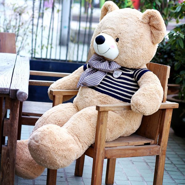 

cute collar tie teddy bear plush toy large hug bear render doll send girl creative gift