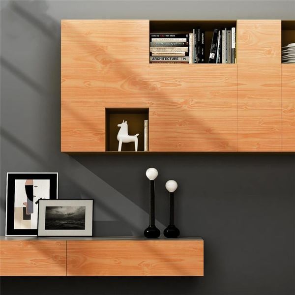 

wood grain wallpaper self adhesive waterproof furniture stickers contact paper dormitory kitchen door cabinet deskdecor wallpapers