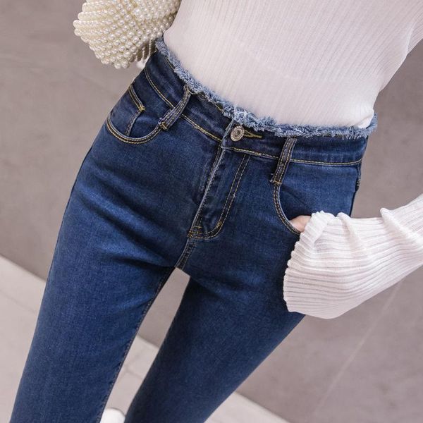 

women's pants & capris jeans female denim black womens bottoms feminino skinny for women trousers washed pencil, Black;white