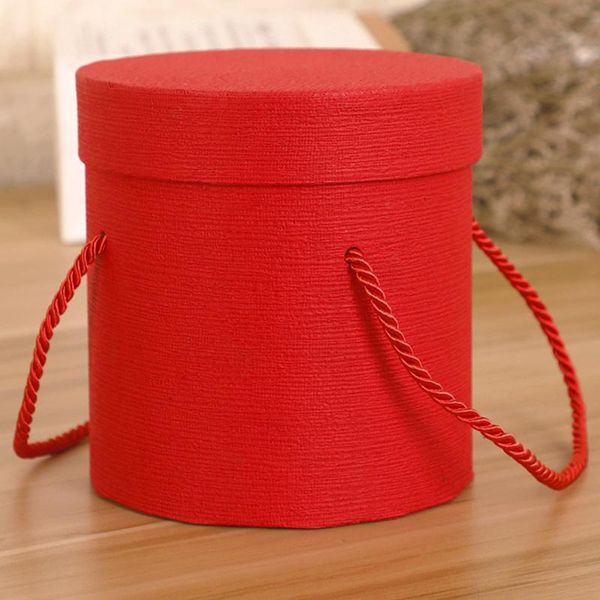 

gift wrap round flower paper boxes lid hug florist flowers bucket packaging box candy bar party wedding storage