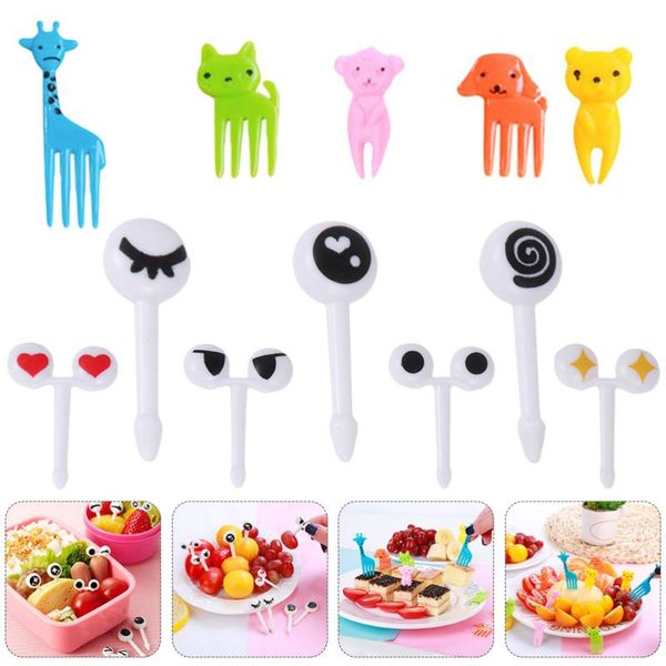 

forks 40pcs creative cartoon fruit picks for party home (random color)
