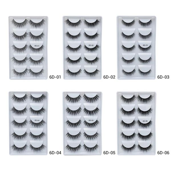 

false eyelashes 5 pairs 3d mink faux thick handmade lashes volume soft fluffy fake