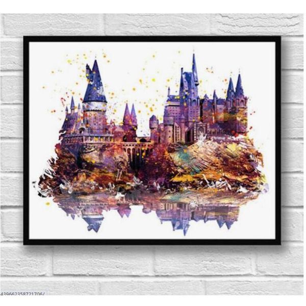 

diamond painting 5d full drill square round diy cross stitch embroidery harrys castle mosaic art mystery gift home decor