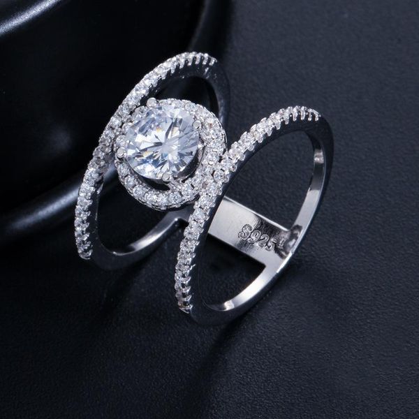 

wedding rings fashion men's ring white gold copper charm cubic zircon shing hip hop punk jewelry for women, Slivery;golden