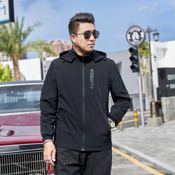 

men's jackets plus size 8xl 2021 autumn jacket casual fashion fat loose leisure large ordinary coat, Black;brown