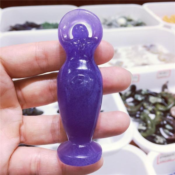 

decorative objects & figurines beautiful natural fluorite crystal stone om goddess statue hand carved liberty figurine healing love as